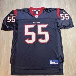 Vintage Houston Texans Jamie Sharper #55 Reebok NFL‎ Jersey Size Large Nylon Y2K